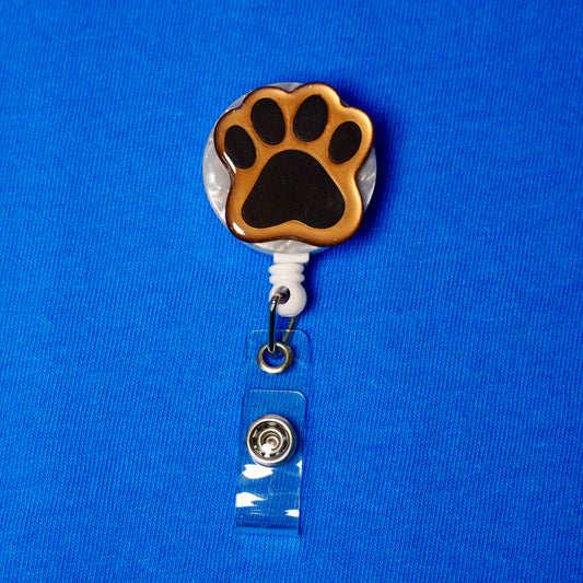 Paw Print Badge Reel