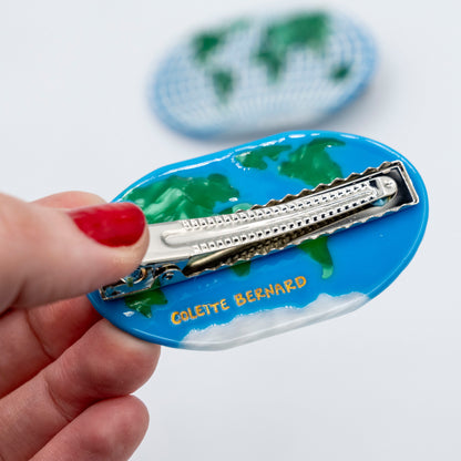 World Map Hair Clip