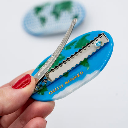 World Map Hair Clip