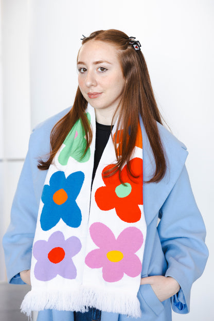 Flower Power Scarf (White)