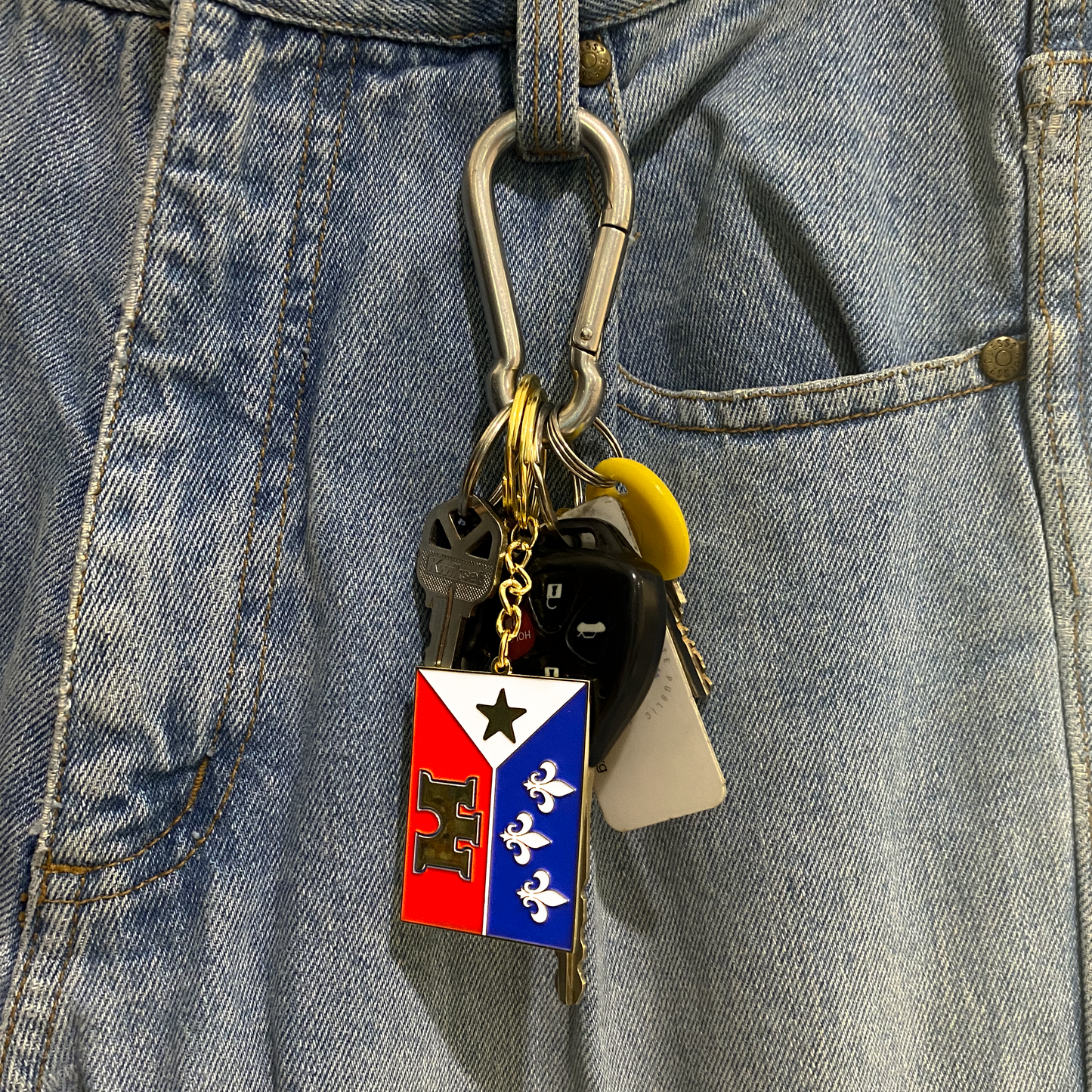 Acadiana Flag Keychain