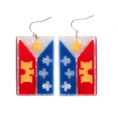 Acadiana Flag Earrings