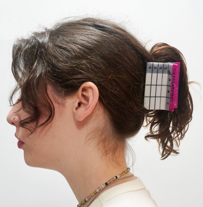 Pink Spreadsheet Hair Claw