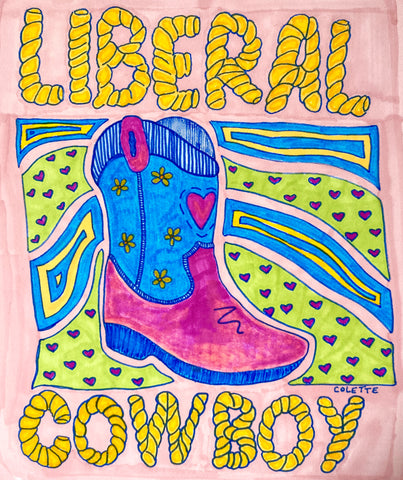 Liberal Cowboy Sticker