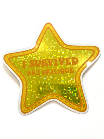 Art Critique Survivor Gold Star Sticker